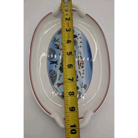 Villeroy & Boch Naif Christmas Village Oval Serving Platter w/Handles Set of 4 - Picture 5 of 8